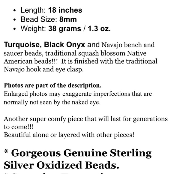 Native American Turquoise and Black Onyx Necklace - Picture 8 of 8